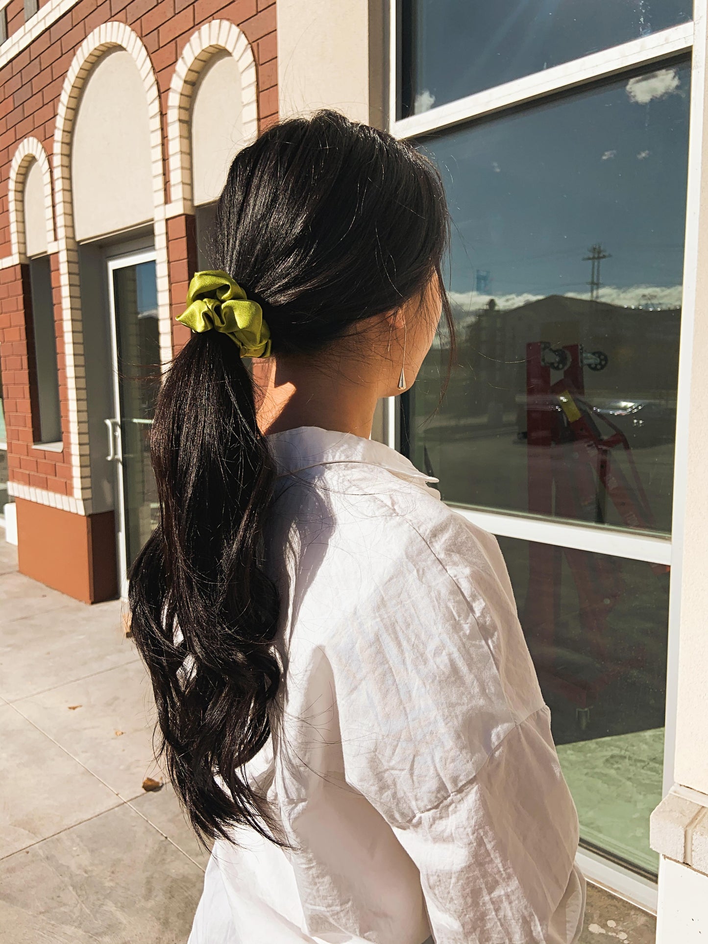 Silk Scrunchie - Olive