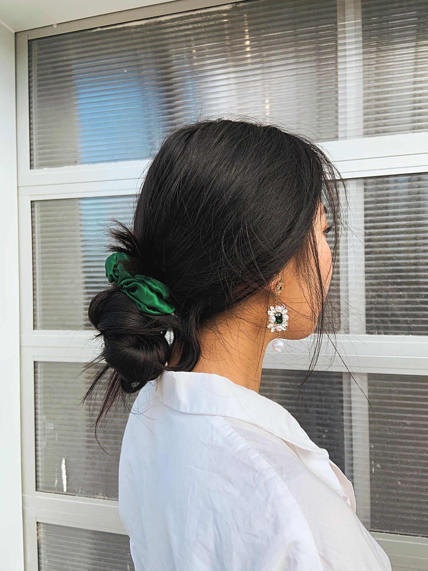 Silk Scrunchie - Pine