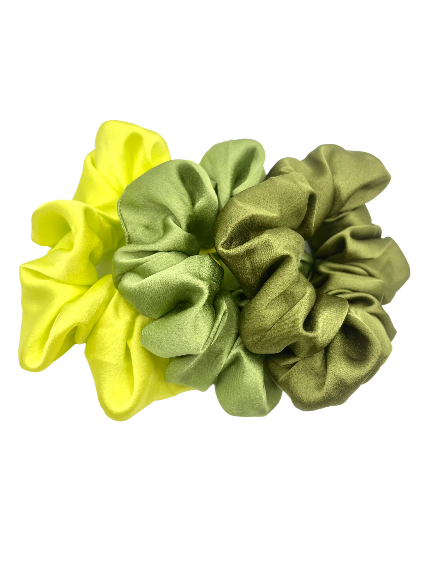 Midi Silk Scrunchie Set - Olive You