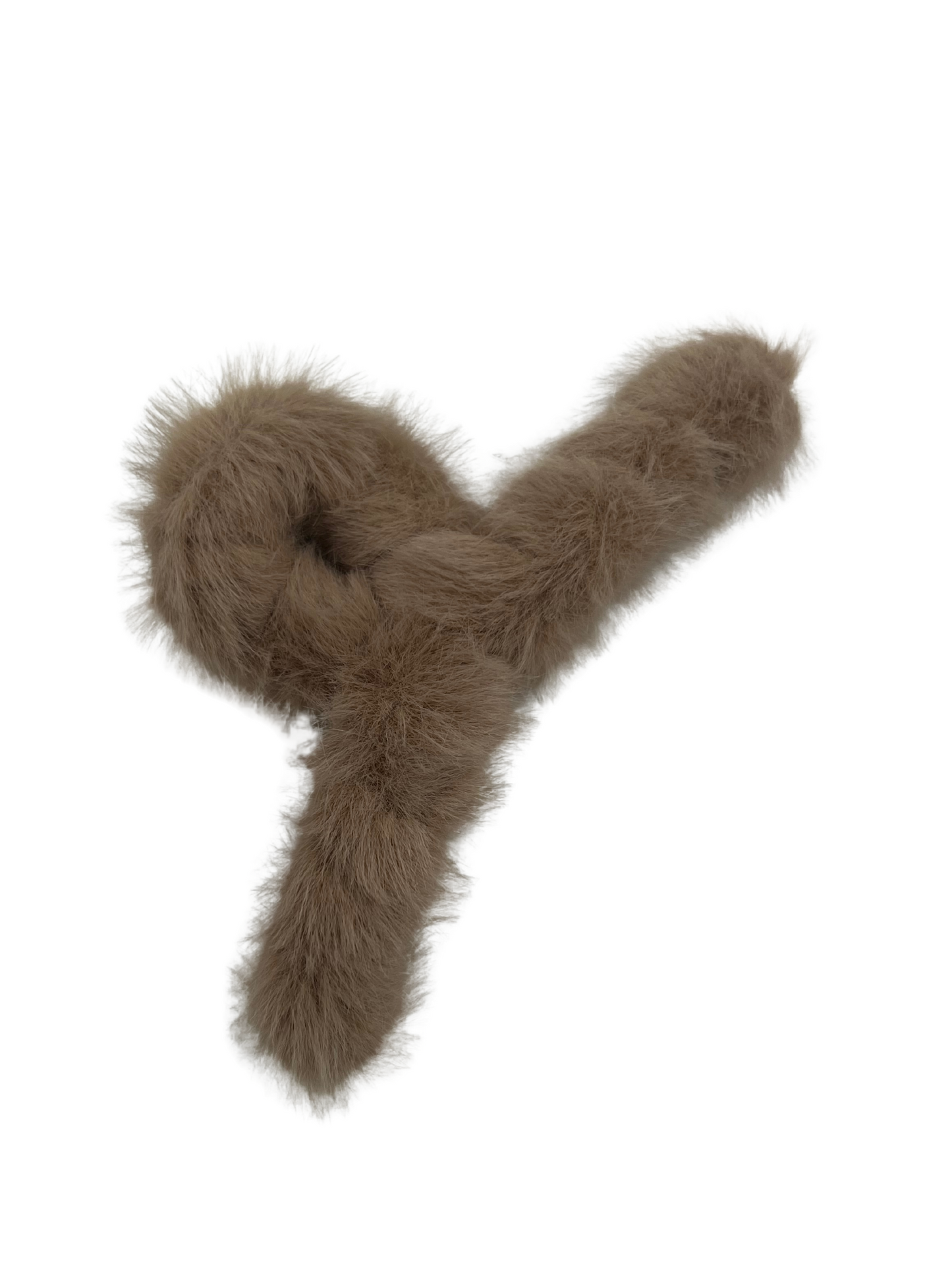 Fuzzy Hair Claw - Latte