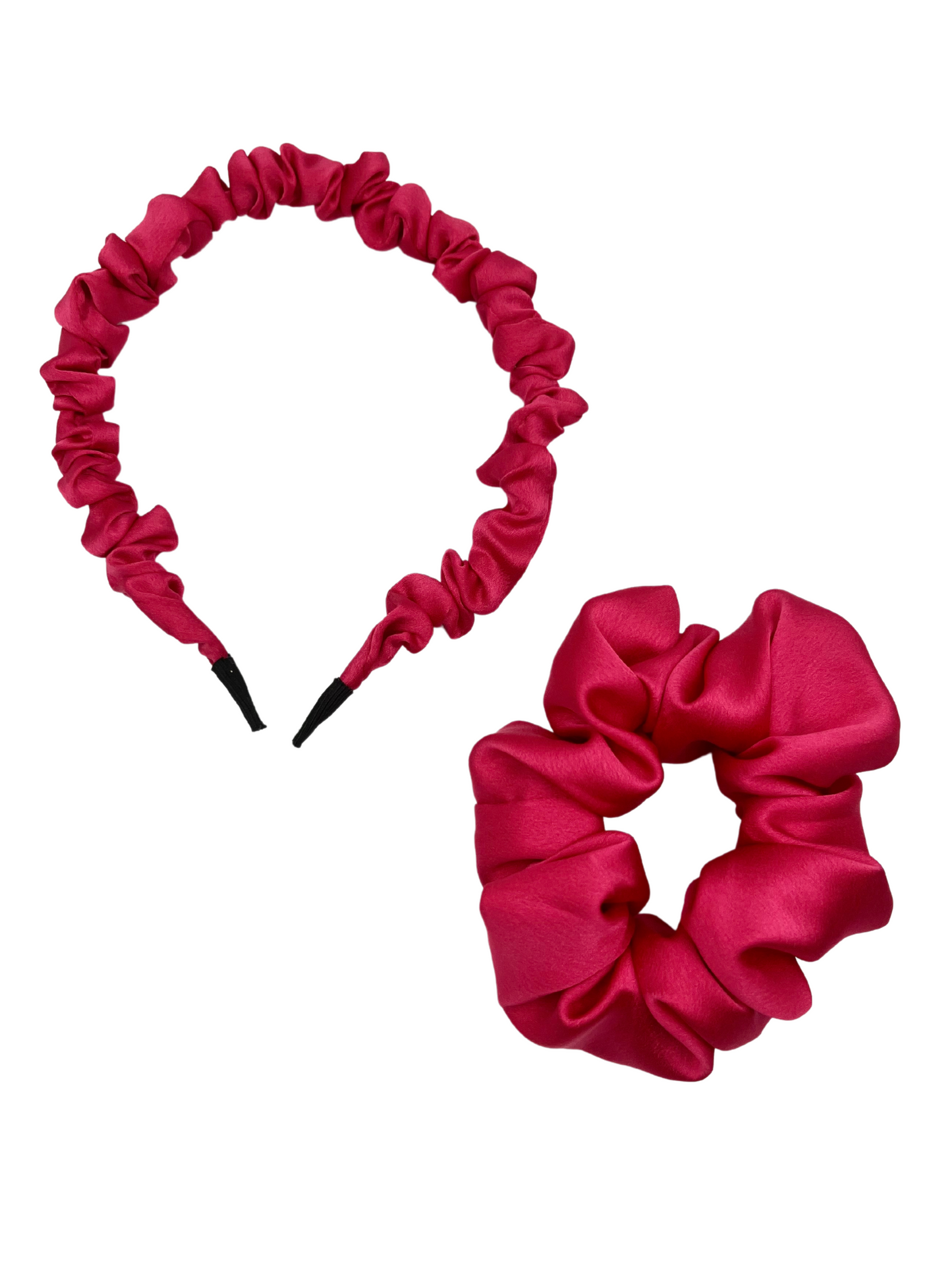 Scrunchie Headband & Midi Scrunchie Set - Fuschia