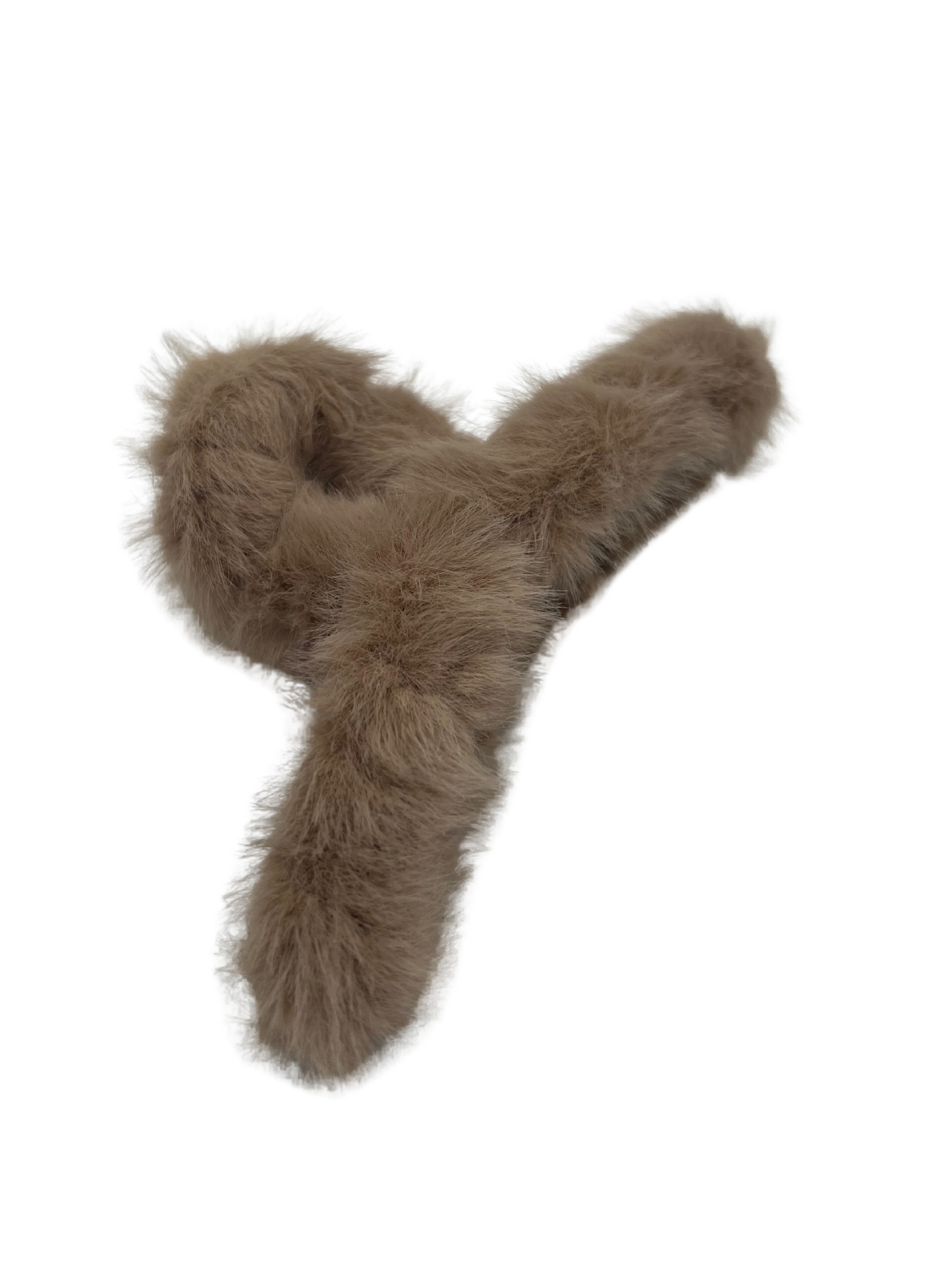 Fuzzy Hair Claw - Latte