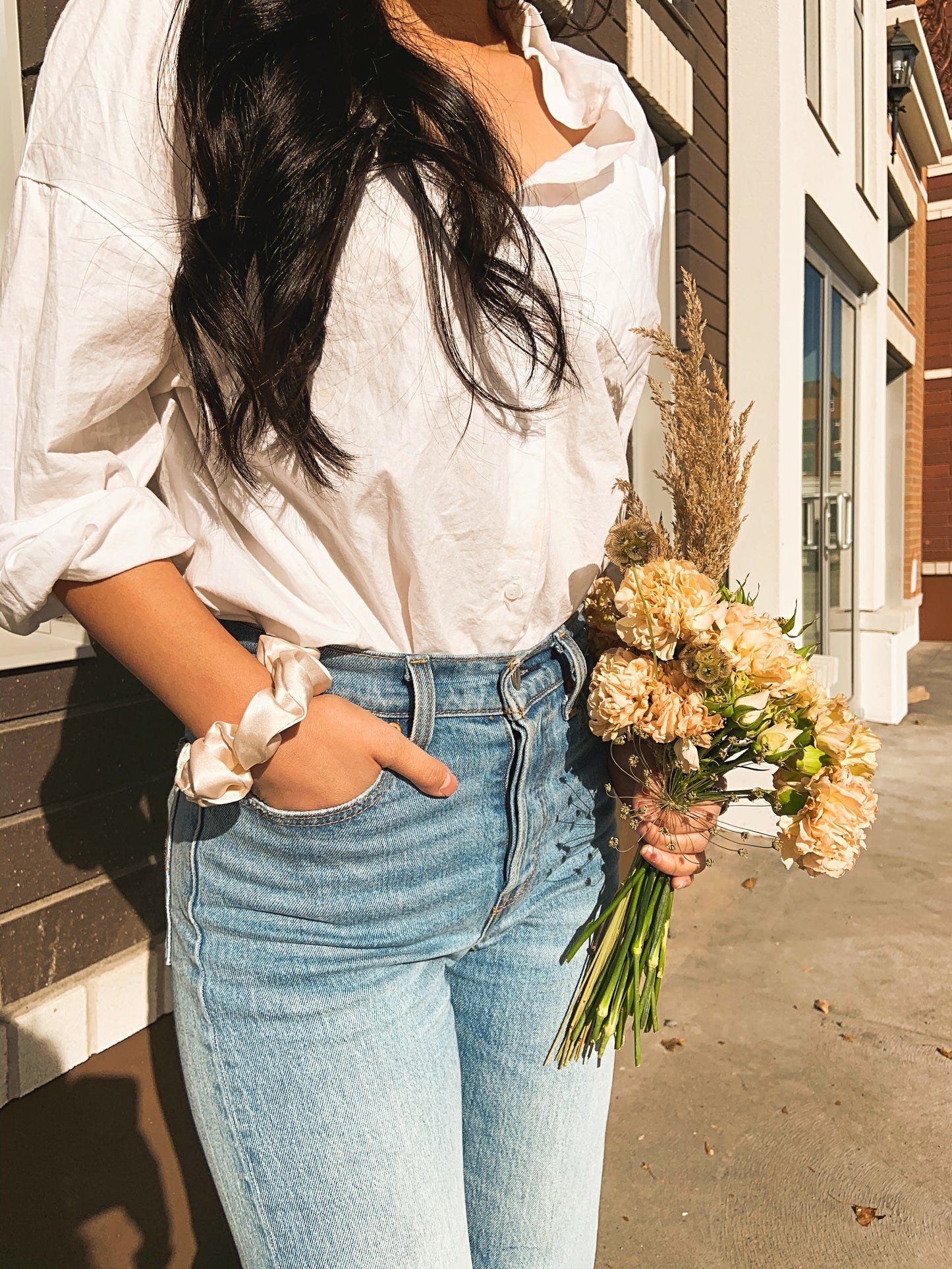 Silk Scrunchie - Champagne