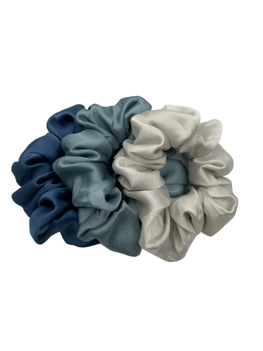 Midi Silk Scrunchie Set - Slate Set