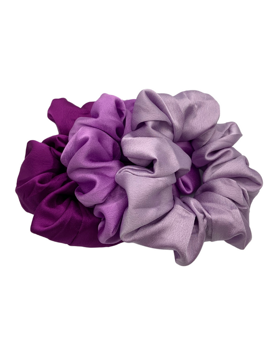 Midi Silk Scrunchie Set - Lilac Dreams