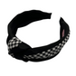 Top-Knot Headband - Black Gingham