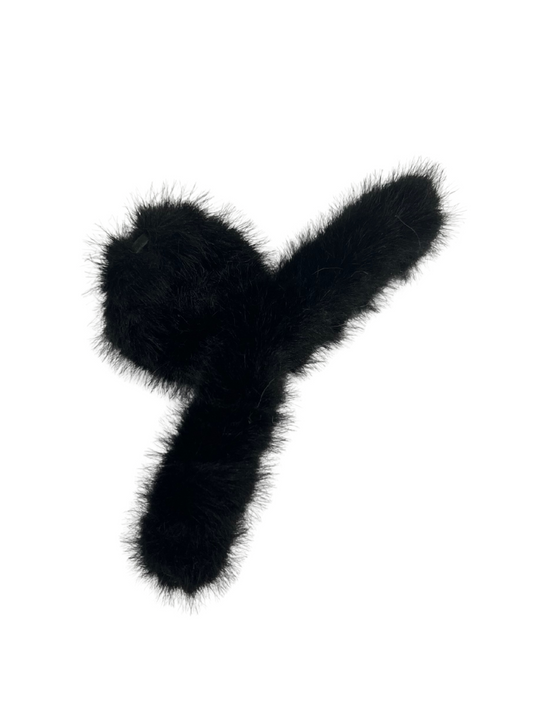 Fuzzy Hair Claw - Noir