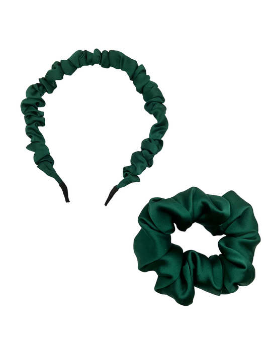 Scrunchie Headband & Midi Scrunchie Set - Pine